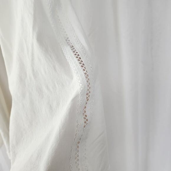 Choosy flared white pants crochet detail pockets NWT cotton vacation resort boho - Picture 4 of 11